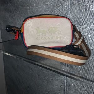 Yellow red and blue convertible Coach purse NWOT